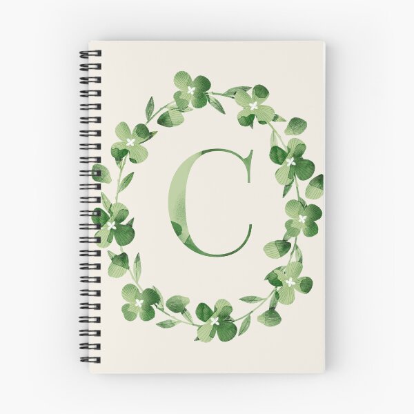 Item preview, Letter C Floral Monogram. Green Hydrangea Flowers Laurel. designed and sold by helga-wigandt.