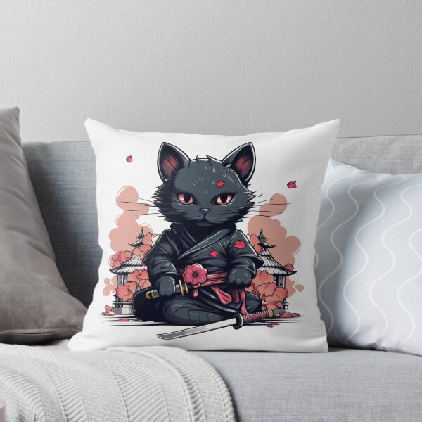 Item preview, Gato Samurai Japonés Gato Ninja Kawaii designed and sold by ArtFromBeyond.