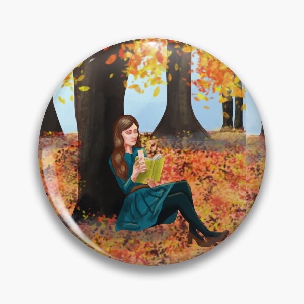 Item preview, Reading girl outdoors with autumn leaves designed and sold by altairaleon.