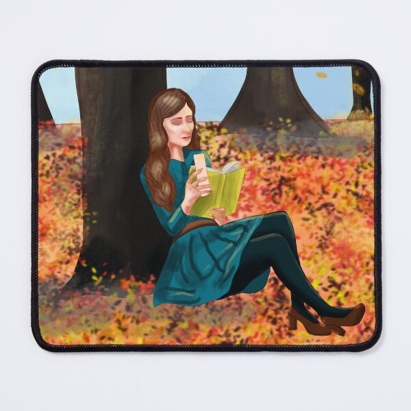Item preview, Reading girl outdoors with autumn leaves designed and sold by altairaleon.