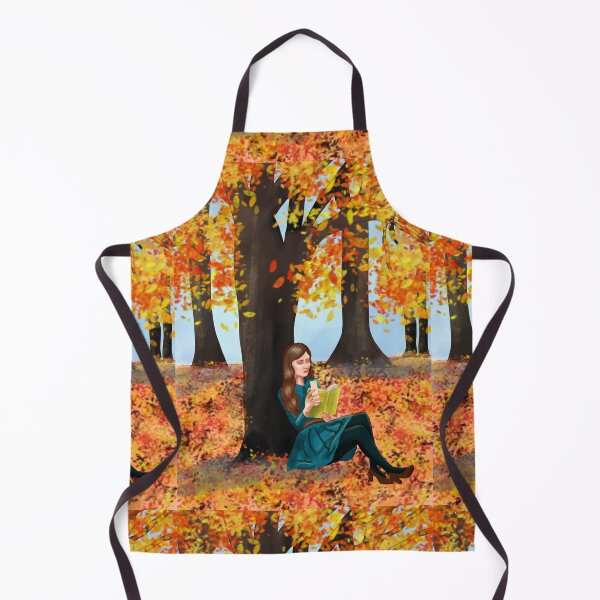 Item preview, Reading girl outdoors with autumn leaves designed and sold by altairaleon.