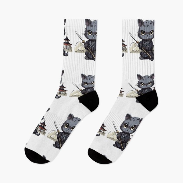 Item preview, Japanese Samurai Cat Kawaii Ninja Cat  designed and sold by ArtFromBeyond.