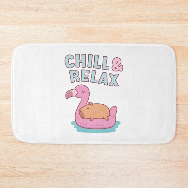 Item preview, Chill & Relax Cute Capybara On Flamingo Pool Float  designed and sold by rustydoodle.