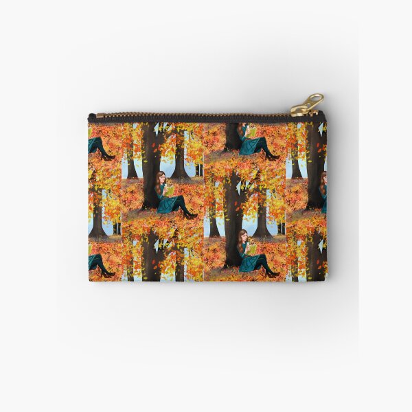 Item preview, Reading girl outdoors with autumn leaves designed and sold by altairaleon.