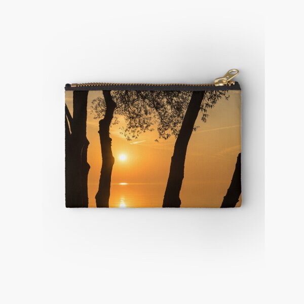 Item preview, Tangerine Solar Power - Overwater Sunrise Framed by Willow Trees designed and sold by Georgia Mizuleva.