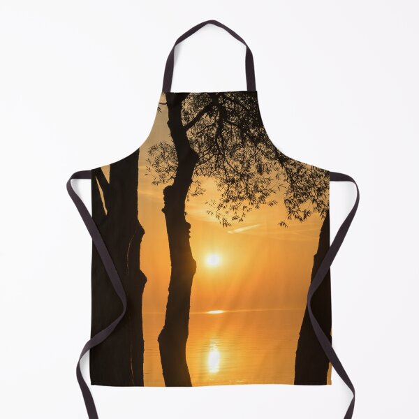 Item preview, Tangerine Solar Power - Overwater Sunrise Framed by Willow Trees designed and sold by Georgia Mizuleva.