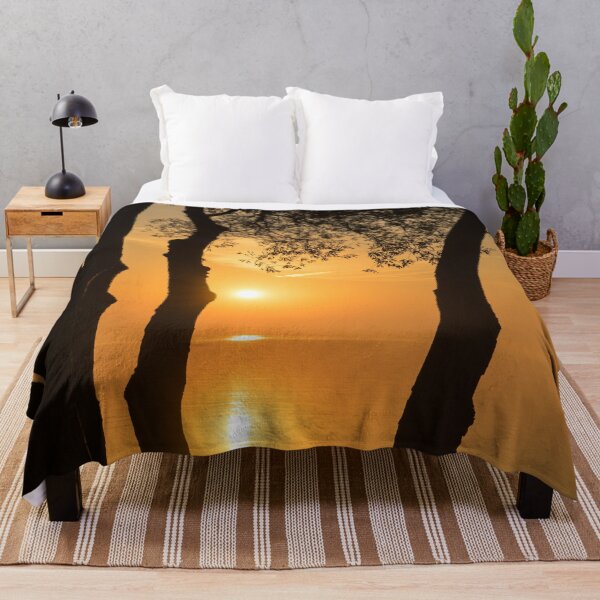 Item preview, Tangerine Solar Power - Overwater Sunrise Framed by Willow Trees designed and sold by Georgia Mizuleva.