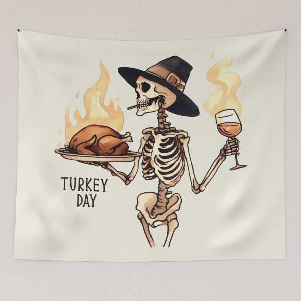 Item preview, Skeleton Turkey Day Thanksgiving designed and sold by CreepyCornerArt.