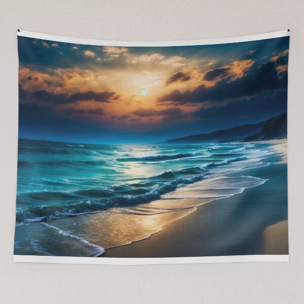 Item preview, Moon rise on the beach designed and sold by Glenburn Graphics.