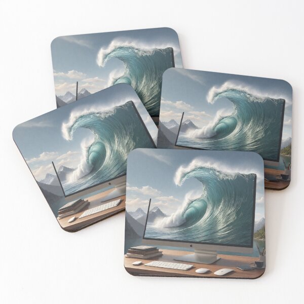 Item preview, Wave Coming Out of a Computer - Cool Art designed and sold by joejiing.