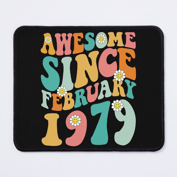 Item preview, Awesome Since February 1979 | Made In 1979 | Retro Groovy Birthday designed and sold by Christina-grich.