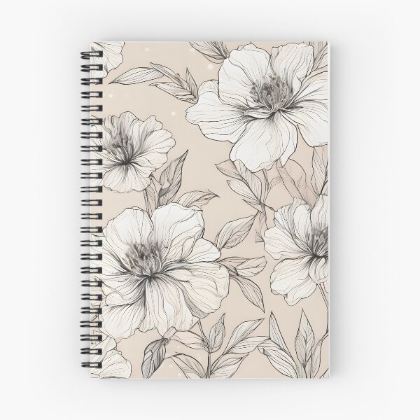 Item preview, Elegarta Design - Art nouveau - Mucha Inspired Art - Vintage white flower with beige background pattern designed and sold by Mucha-style-art.