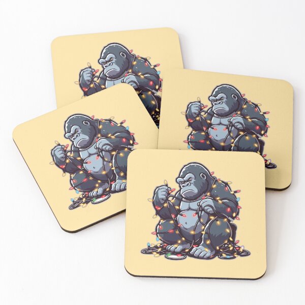 Item preview, A Gorilla Struggling With The Festive Lights Funny Holiday   designed and sold by wtfbba.