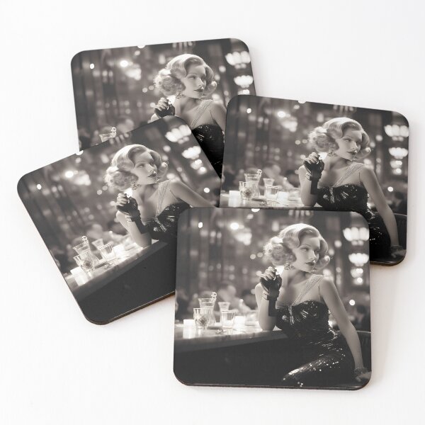 Item preview, Glamorous socialite in the noir era designed and sold by AI-Only Creations.