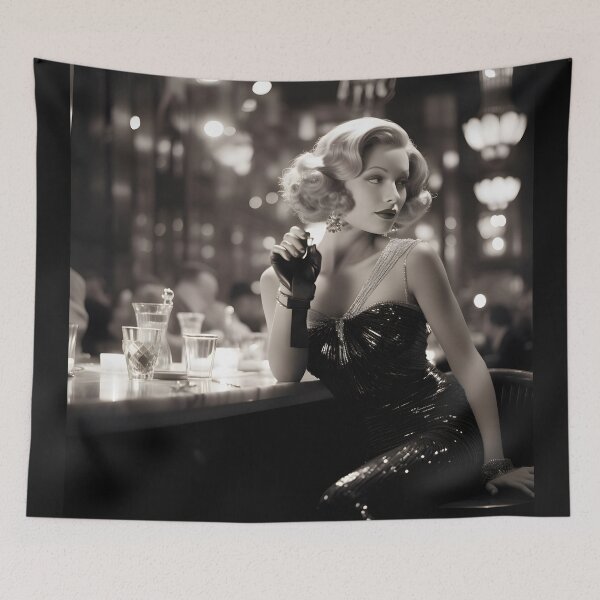 Item preview, Glamorous socialite in the noir era designed and sold by AI-Only Creations.