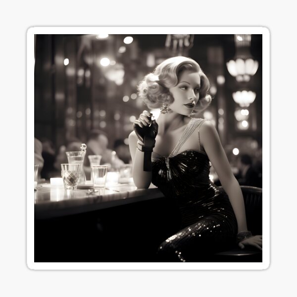 Item preview, Glamorous socialite in the noir era designed and sold by AI-Only Creations.
