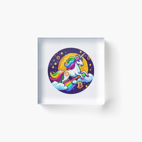 Item preview, Crypto Magic: 8-Bit Unicorn with Bitcoin Symbol designed and sold by PixelPunkster.