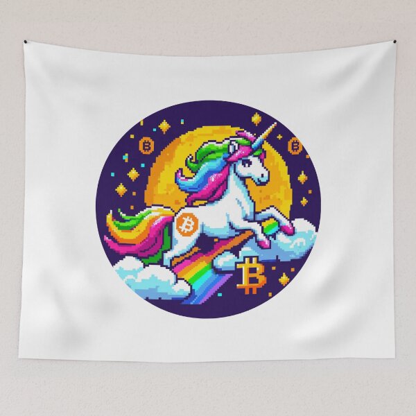 Item preview, Crypto Magic: 8-Bit Unicorn with Bitcoin Symbol designed and sold by PixelPunkster.
