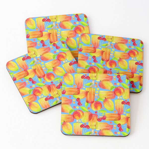 Item preview, Summer Mango Pop on Blue designed and sold by MilaMooDesigns.