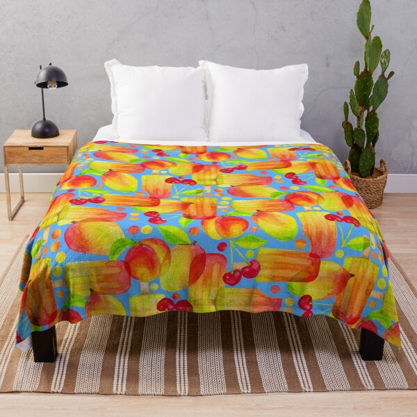 Item preview, Summer Mango Pop on Blue designed and sold by MilaMooDesigns.