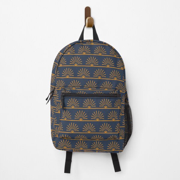 Item preview, Deco Winter Sunrise, in Navy and Desert Sun designed and sold by Samantha Woodford.