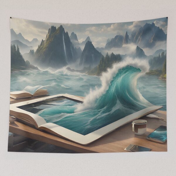 Item preview, Wave Coming Out of a Book - Cool Art designed and sold by joejiing.