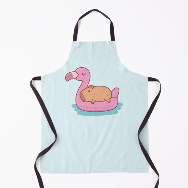 Item preview, Cute Capybara Chilling And Relaxing On Flamingo Pool Float designed and sold by rustydoodle.