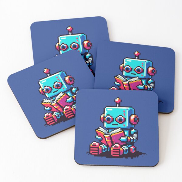 Item preview, Bookish Bot: Quirky 8-Bit Robot Reading a Book designed and sold by PixelPunkster.