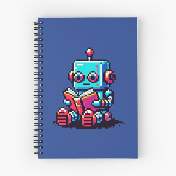 Item preview, Bookish Bot: Quirky 8-Bit Robot Reading a Book designed and sold by PixelPunkster.