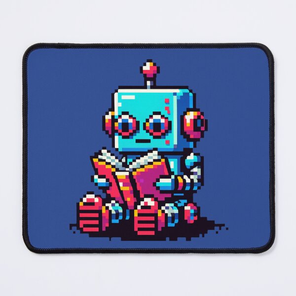 Item preview, Bookish Bot: Quirky 8-Bit Robot Reading a Book designed and sold by PixelPunkster.