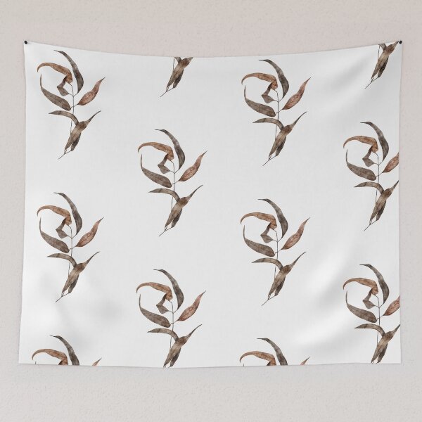 Item preview, Dry brown eucalyptus leaf in watercolors designed and sold by TinyFlowerArt.
