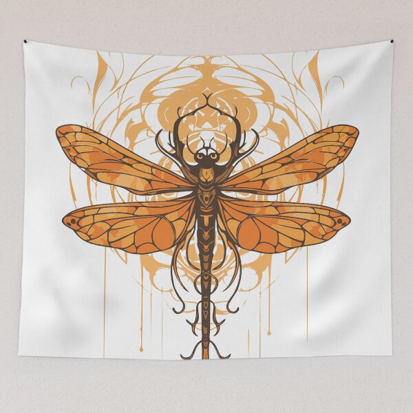 Item preview, Art Nouveau - orange Dragonfly designed and sold by ArtNouveau-Deco.