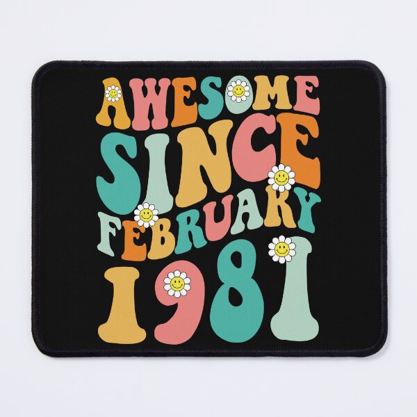 Item preview, Awesome Since February 1981 | Made In 1981 | Retro Groovy Birthday designed and sold by Christina-grich.