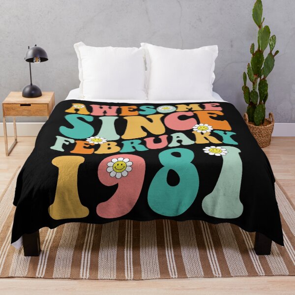 Item preview, Awesome Since February 1981 | Made In 1981 | Retro Groovy Birthday designed and sold by Christina-grich.