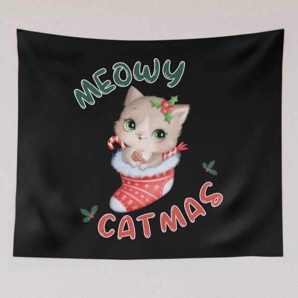Item preview, Cute Meowy Catmas Women Cat Lover Girls Christmas Party designed and sold by BunBuntheDog-.