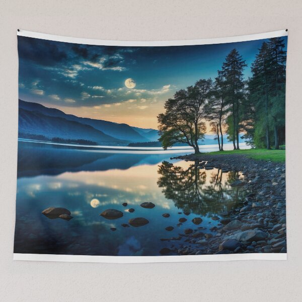 Item preview, Moon rise on the Lake designed and sold by Glenburn Graphics.