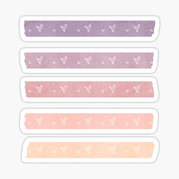 Artikel-Vorschau von Ästhetische Pastell-Washi-Packung mit Herzen, designt und verkauft von Kayochine.