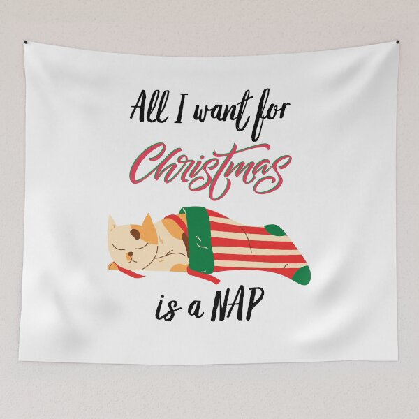 Item preview, All I want for Christmas is a NAP – Cat designed and sold by smart-donkey.