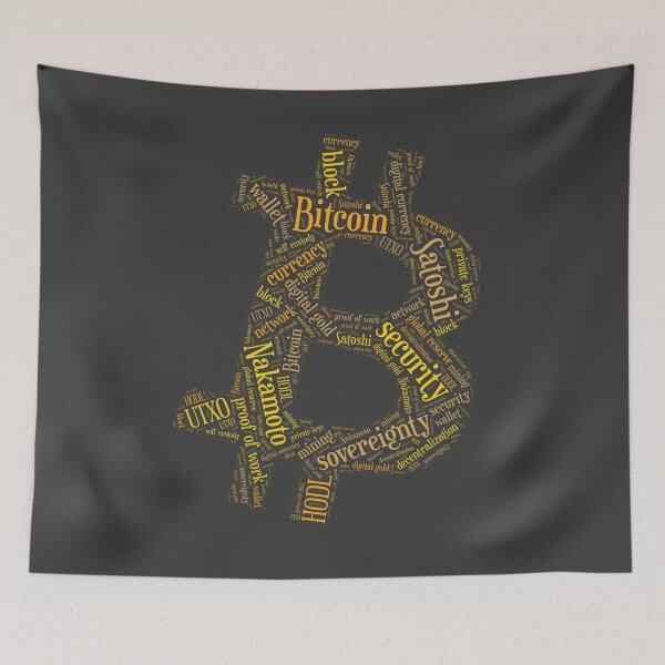 Item preview, Bitcoin Symbol Wordcloud for Darker Backgrounds designed and sold by WordsYouLove.