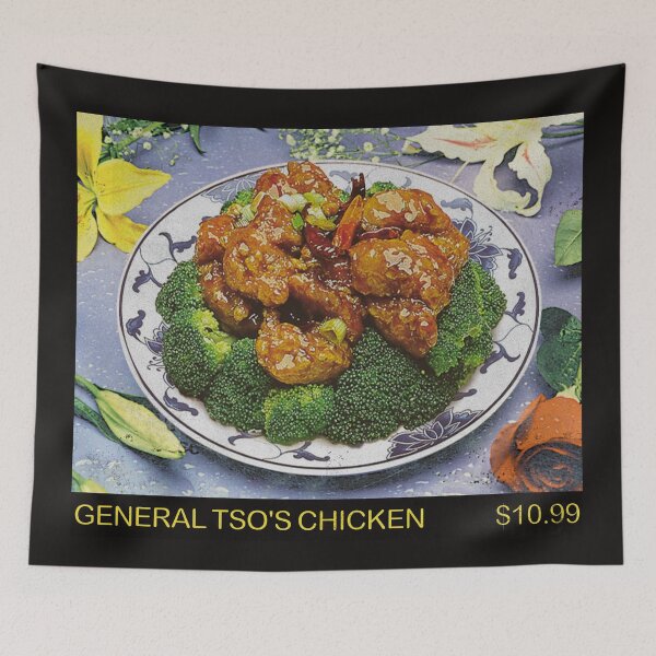 Item preview, General Tso's Chicken | Retro Chinese Food Menu Board designed and sold by theoralcollage.
