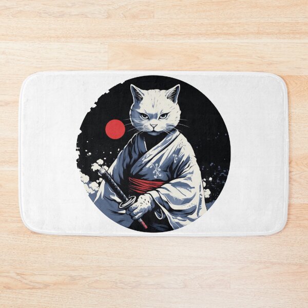 Item preview, Japanese Samurai Cat Kawaii Ninja Cat  designed and sold by ArtFromBeyond.