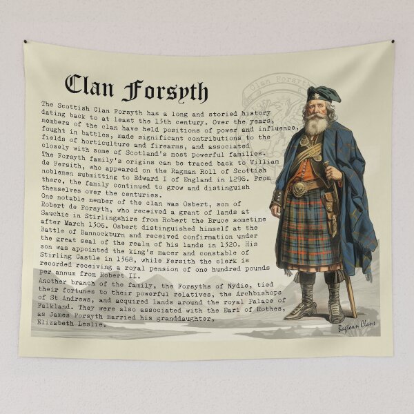 Item preview, Clan Forsyth Scottish History  designed and sold by BagTown Clans.