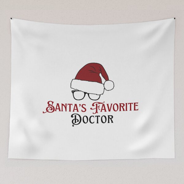 Aperçu de l'œuvre La vie du professionnel de la santé - Le docteur préféré du Père Noël, joli design de Noël créée et vendue par TheVirtualSpace.
