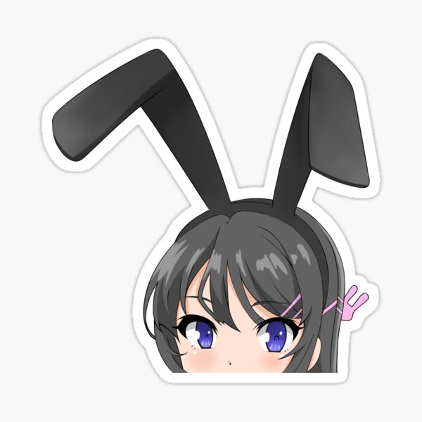 Aperçu de l'œuvre Sakurajima Mai -Autocollant anime peeker créée et vendue par Asashiprints.