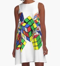 Rubik's cube A-Line Dress