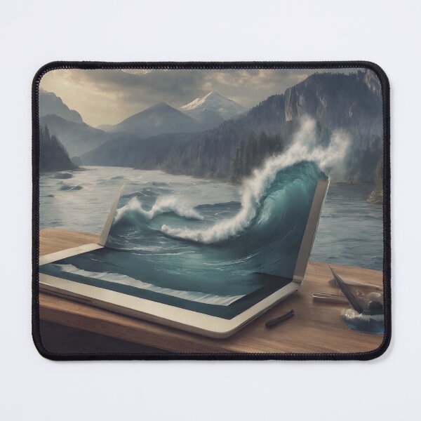 Item preview, Wave Coming Out of a Computer - Cool Art designed and sold by joejiing.