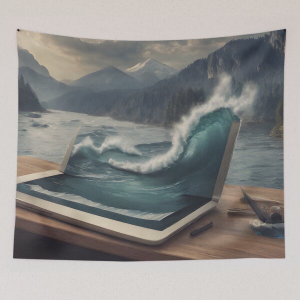 Item preview, Wave Coming Out of a Computer - Cool Art designed and sold by joejiing.
