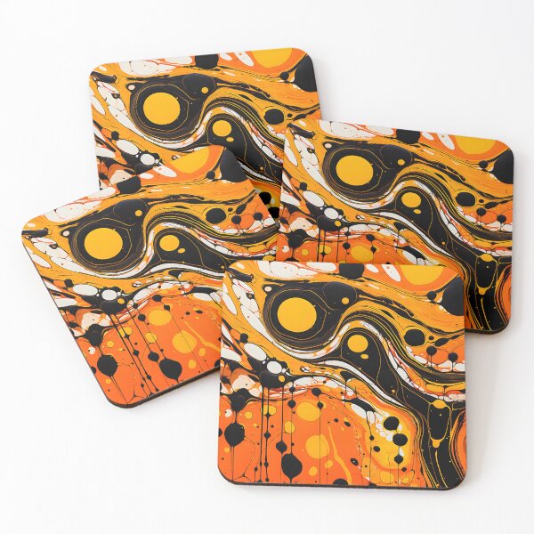 Item preview, Orange and Black Abstract Flow Art designed and sold by VectorPlace.