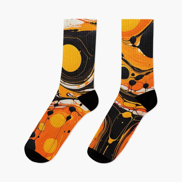Item preview, Orange and Black Abstract Flow Art designed and sold by VectorPlace.