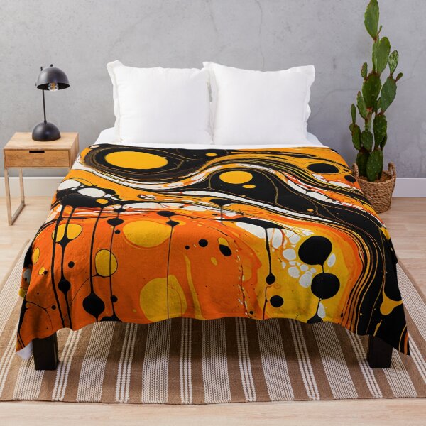 Item preview, Arte de flujo abstracto naranja y negro designed and sold by VectorPlace.